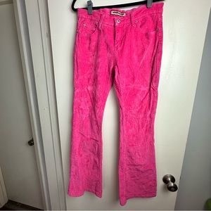 Vanilla Hot Pink Y2K Vintage Retro‎ Low Rise Flare Cotton Ramie Corduroy Pants 7